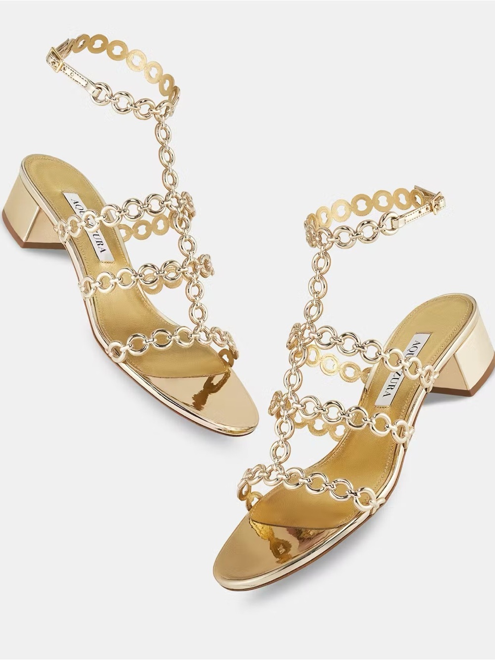Aquazzura Gold Infinity Sandal